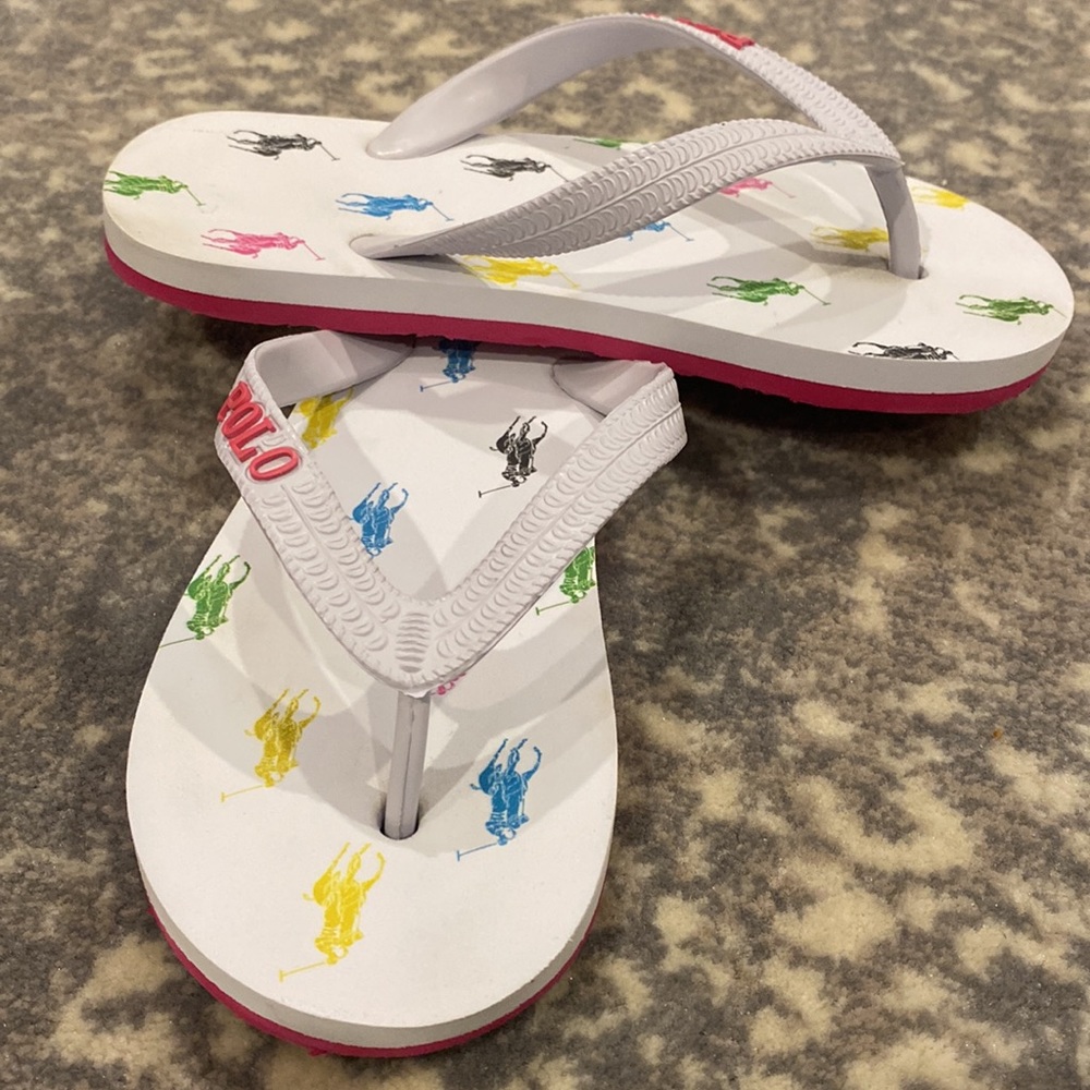 POLO KIDS FLIP FLOPS SIZE 11 LITTLE GIRLS - Picture 2 of 9
